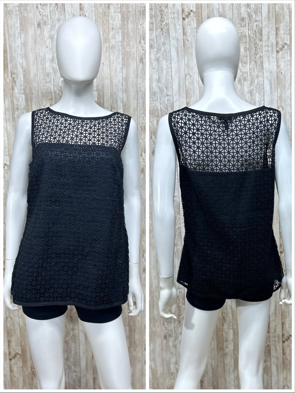 Escada Black Open Weave Sleeveless Blouse [3510]